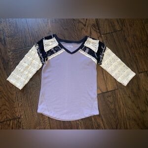 Jak & Peppar Girls Gray Top Shirt Size 14, EUC